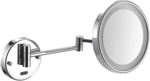 Smart Sensor Makeup Mirror with Lights and 10X Magnification LED Wall Mounted Vanity Mirror Rotable Extendable Shaving Mirror Black Plug in (Color : Gold, S (Color : Silver, Size : Plug in)