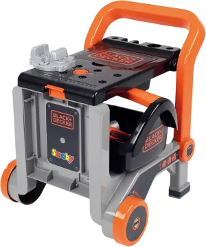 Smoby - Black   Decker 3-in-1 Multi Workbench with Tool Box - Small Workbench, Mobile Trolley, Practical Wheelbarrow, with Lots of Accessories, for Children from 3 Years