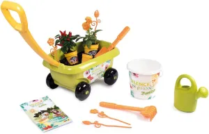 Smoby - Silence ça Pousse - Filled Trolley - Gardening Accessories Included - Ergonomic Handle - Suitable for Ages 3 and Above - 870306 Green