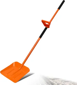 Snow Shovel for Driveway 69 Inch Portable Shovel with Back-Saving Tool Handle Adjustable Large Capacity Snow Shovel for Car Multifunctional Shovel for Cars Garden Farm, Orange