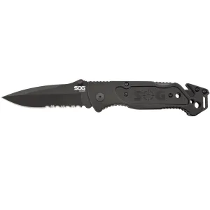 SOG Escape Bead Blast Knife and Rescue Tool Black