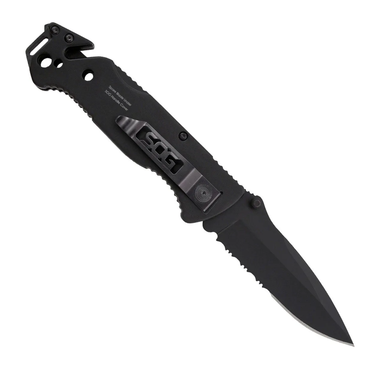 SOG Escape Bead Blast Knife and Rescue Tool Black