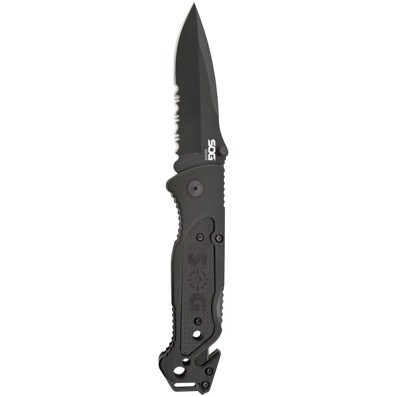 SOG Escape Bead Blast Knife and Rescue Tool Black