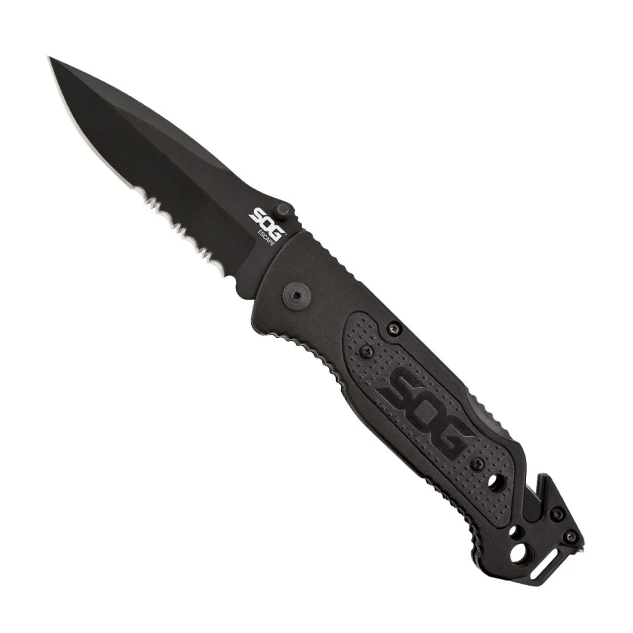 SOG Escape Bead Blast Knife and Rescue Tool Black