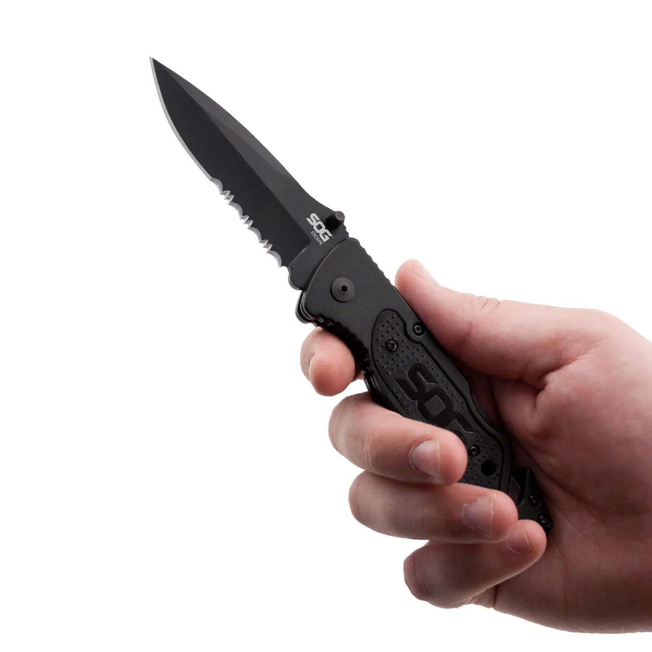 SOG Escape Bead Blast Knife and Rescue Tool Black