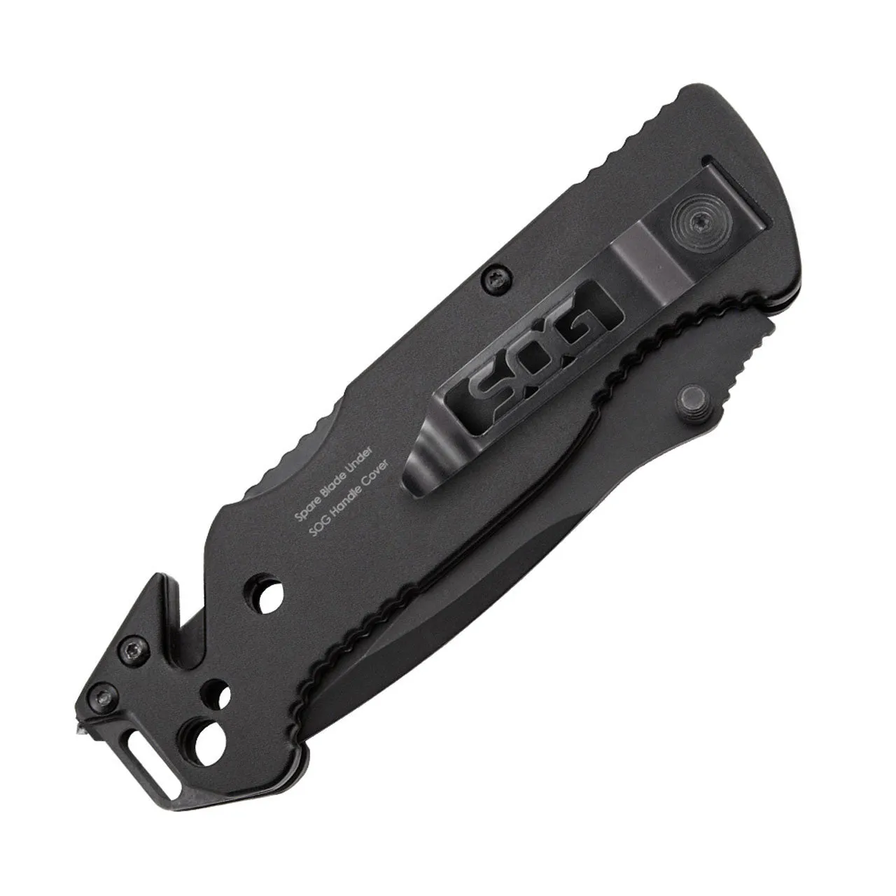 SOG Escape Bead Blast Knife and Rescue Tool Black