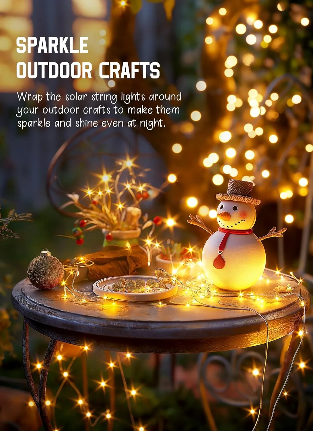 Solar String Lights Outdoor Waterproof, 2 Packs Total 132 Ft 400 LED Solar Fairy Lights with 8 Modes, Twinkle Solar Powered Outdoor Lights for Patio Yard Trees Wedding Christmas, Warm White