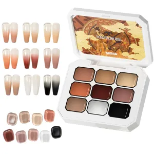 Solid Nail Gel,9 Colors Gradient Painting Gel | High-Shine Fade-Resistant Manicure Tool, Professional Beauty Supplies for Daily Work Wedding Travel