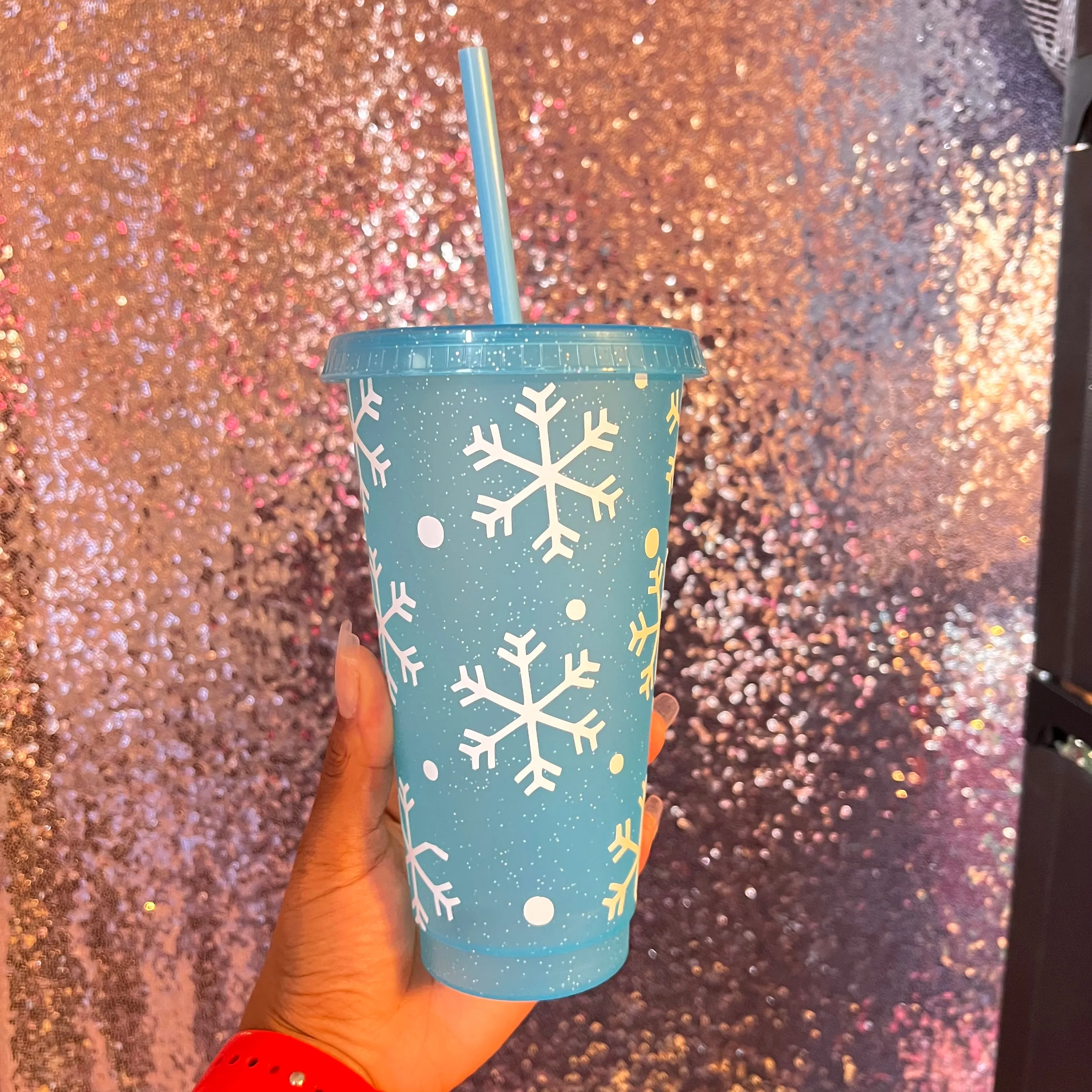 Sparkly Snowflake - 24 Oz Cold Cup