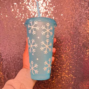 Sparkly Snowflake - 24 Oz Cold Cup