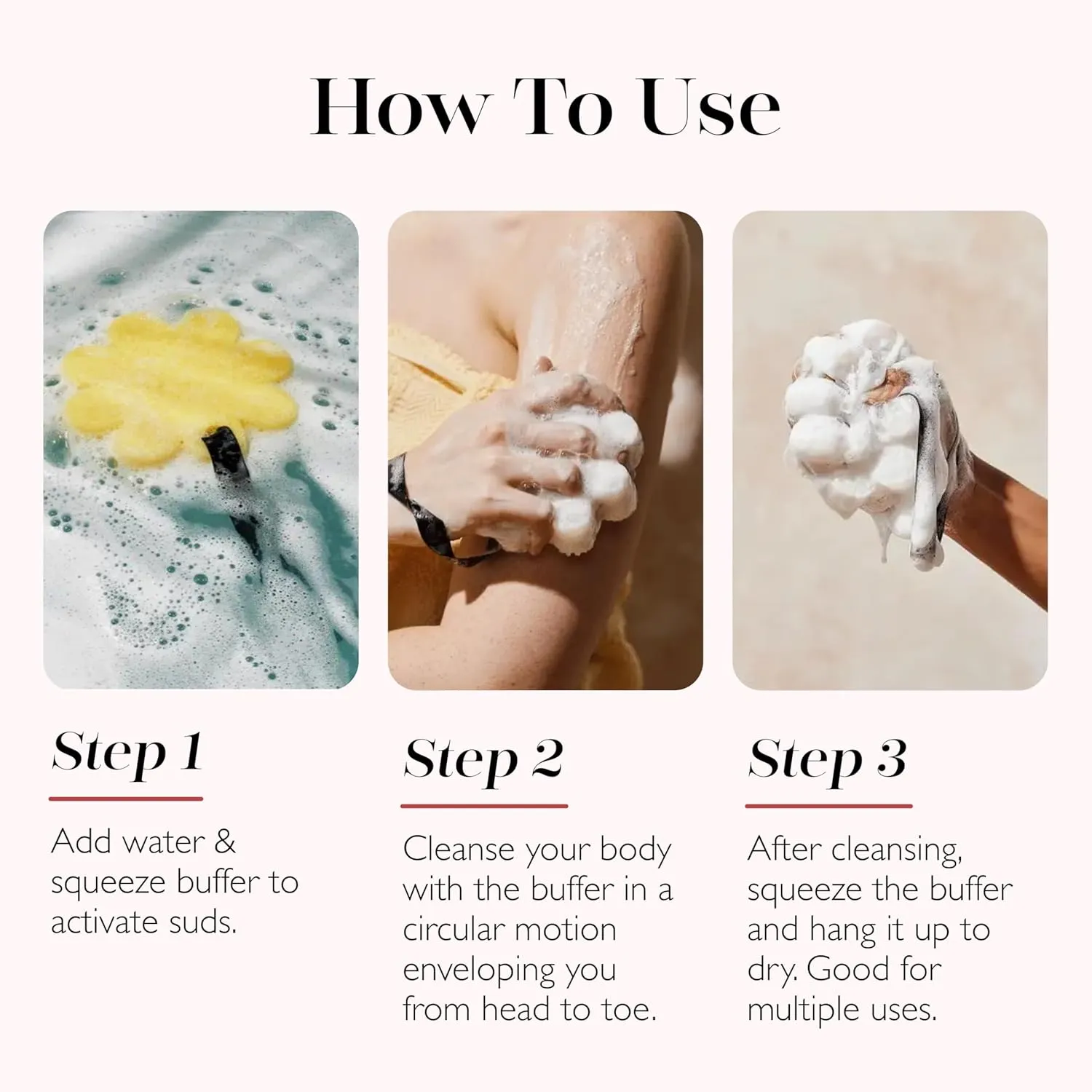Spongelle Bulgarian Rose Wild Flower Buffer Body Scrubber with Box | Bath & Shower Loofah for Women | Exfoliator with Body Wash Infused | 14  uses