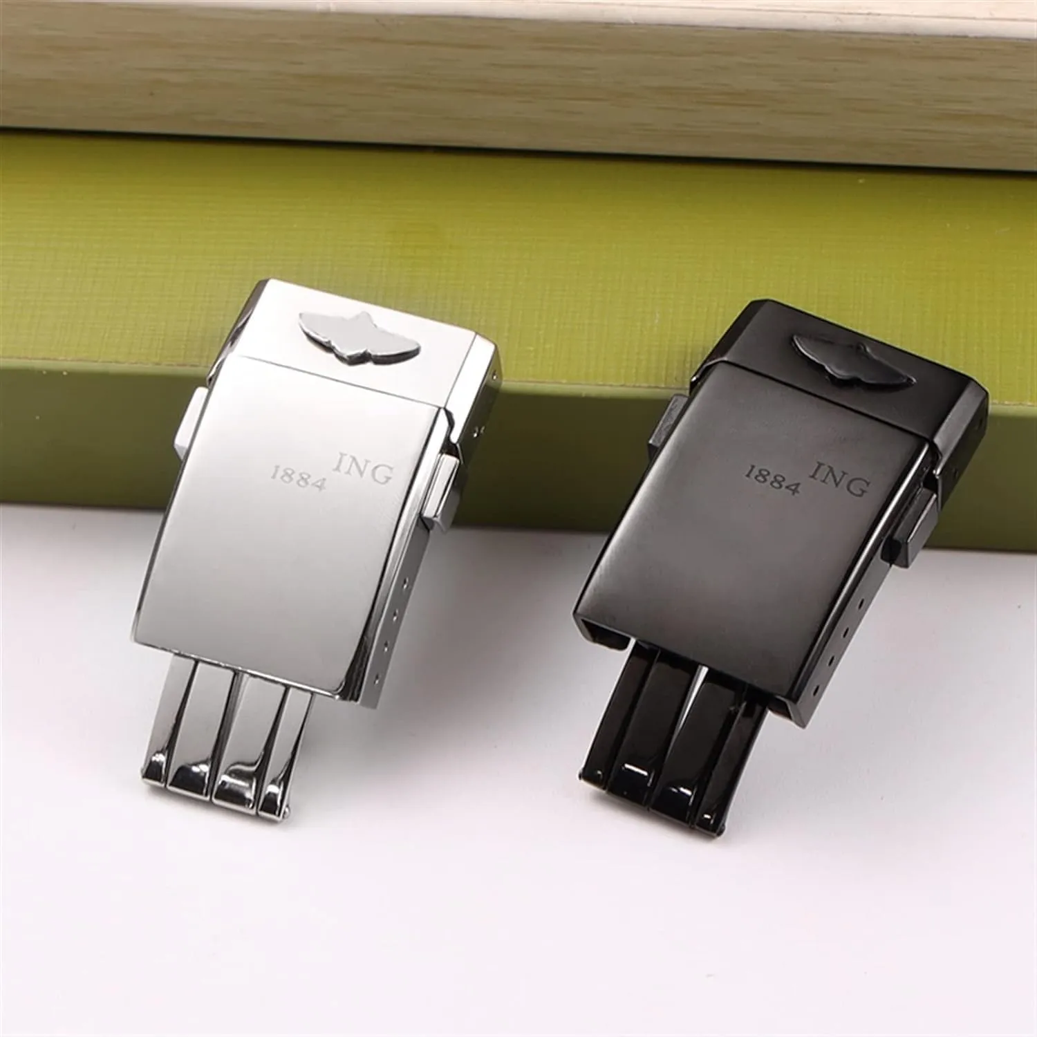 Stainess Steel Buckle For Breitling 1884 Watchband 20mm Polishing Double Click Clasp Watch Strap