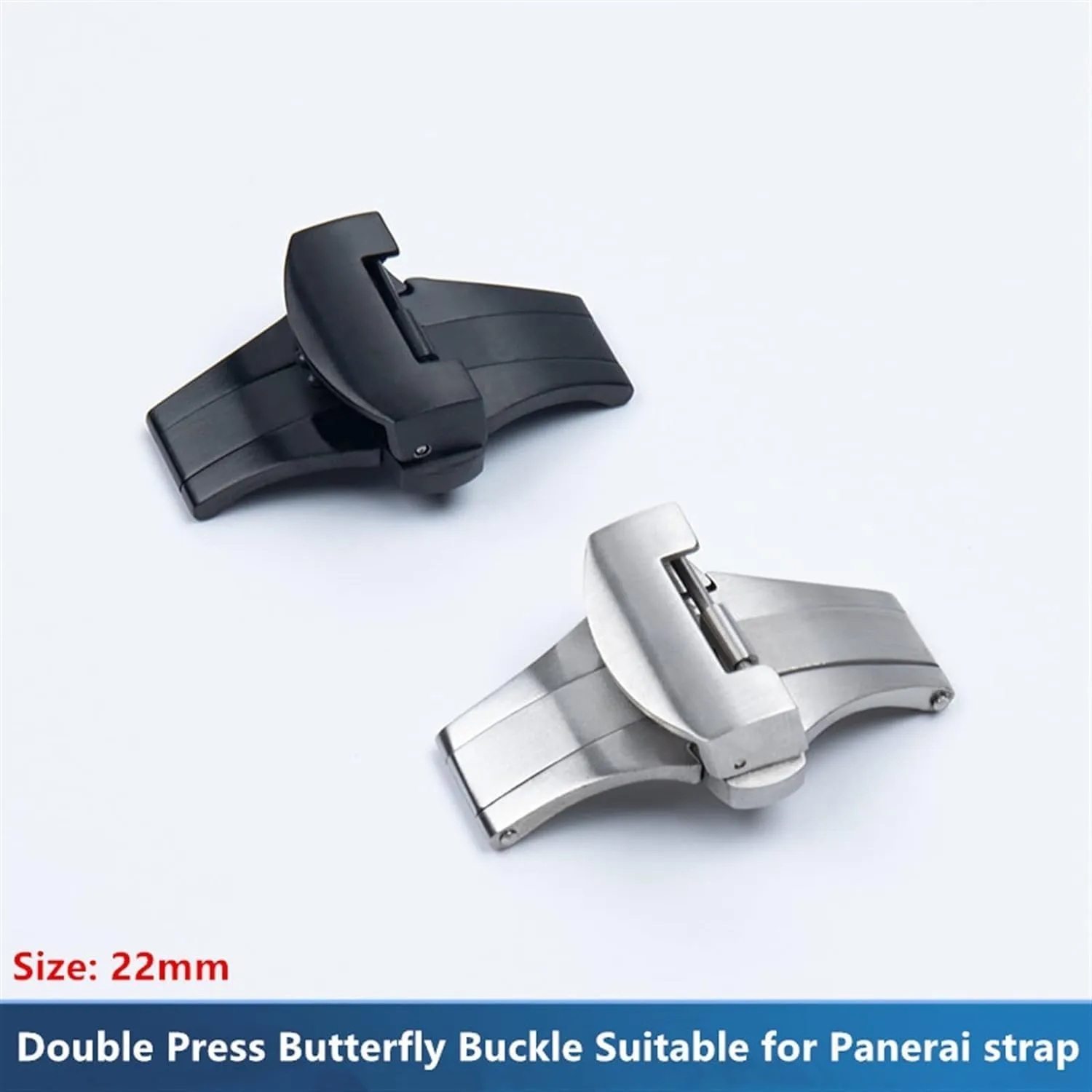 Stainless Steel Double Press Butterfly Buckle for Panerai 22mm Watch Accessories Folding Clasp