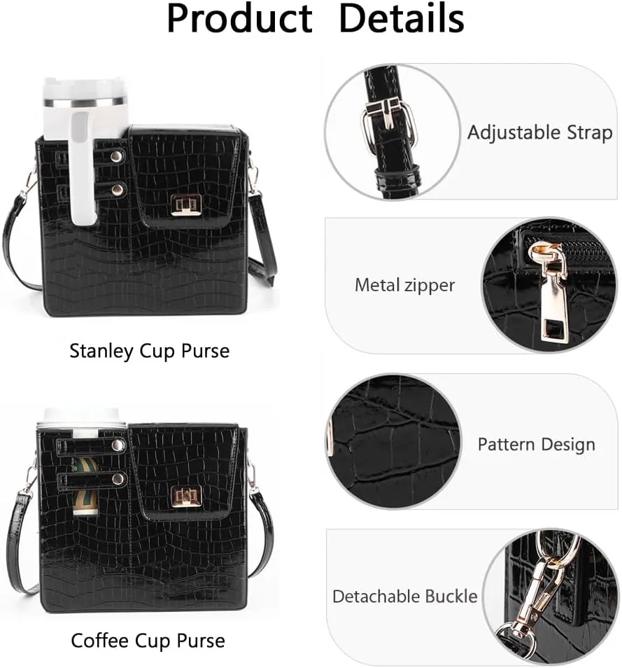 Stanley Bag Stanley Cup Purse Stanley Cup Holder Outdoor Crossbody Water Bottle Bag with Strap, for Stanley Cup