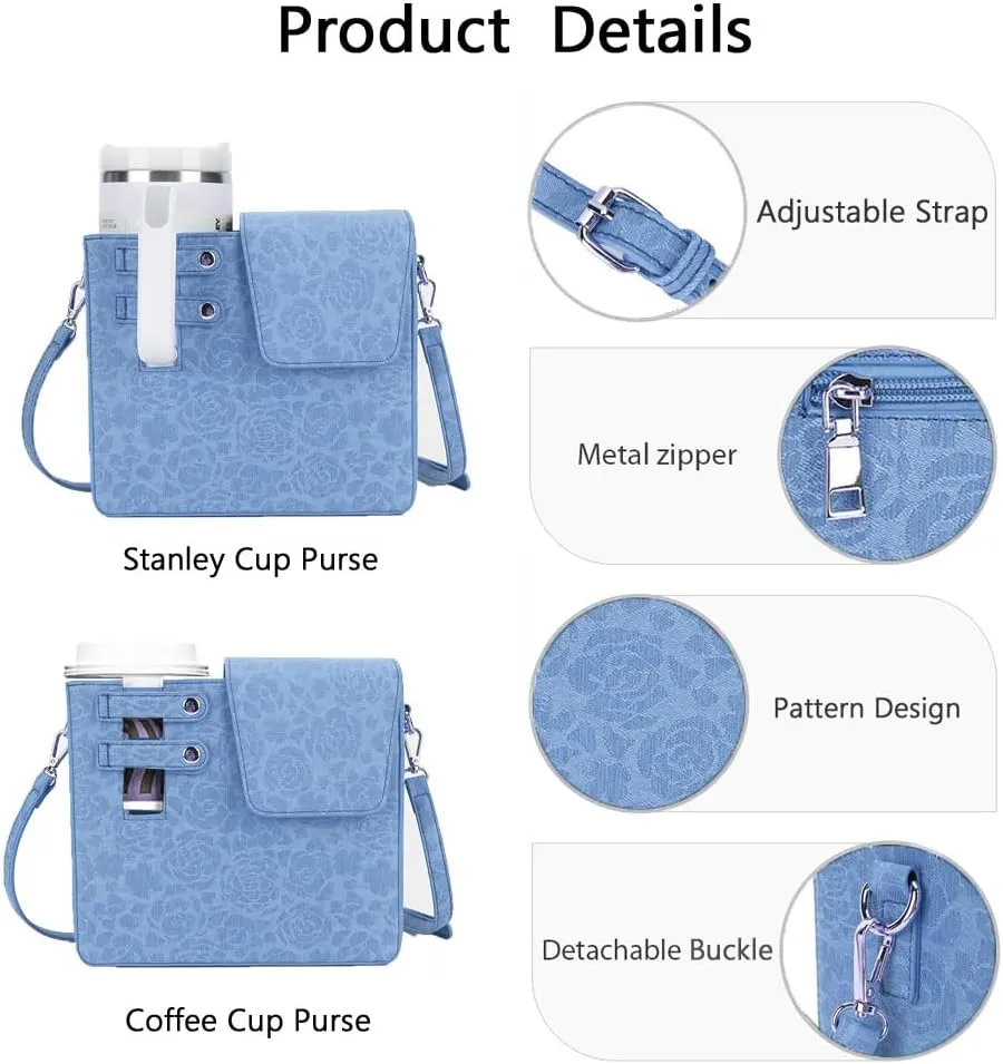Stanley Bag Stanley Cup Purse Stanley Cup Holder Outdoor Crossbody Water Bottle Bag with Strap, for Stanley Cup