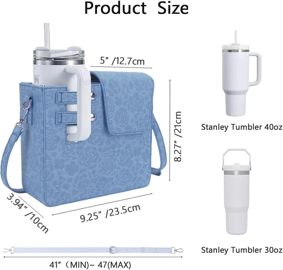 Stanley Bag Stanley Cup Purse Stanley Cup Holder Outdoor Crossbody Water Bottle Bag with Strap, for Stanley Cup