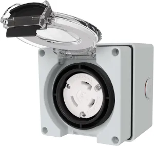 STARELO 30 Amp Locking Female Plug Box NEMA L5-30C Generator Twist Lock Adapter Female Connector,125 Volt,Outdoor dustproof and Weatherproof for generators, Welding Machines, etc.ETL Listed.