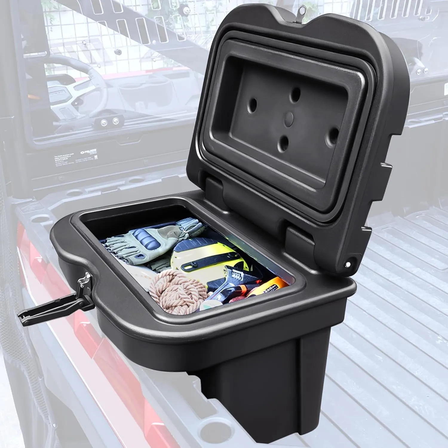 StarknightMT Waterproof UTV Bed Box 6GAL Compatible with Polaris Ranger 1000 900 570 500/Ranger XP/General 1000 2016 2017 2018 2019 2020 2021 2022 2023 2024 2025 Ranger 1000 Accessories UTV Tool Box