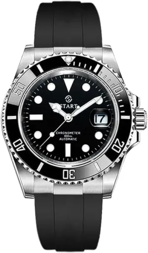 【Start】 Men's Watch Diving Watch Luminous Waterproof Automatic Mechanical Watch Calendar Function Sports Men's Watch