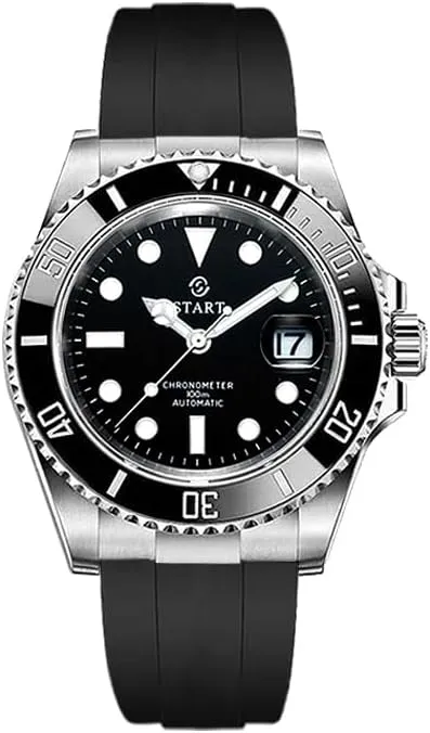 【Start】 Men's Watch Diving Watch Luminous Waterproof Automatic Mechanical Watch Calendar Function Sports Men's Watch
