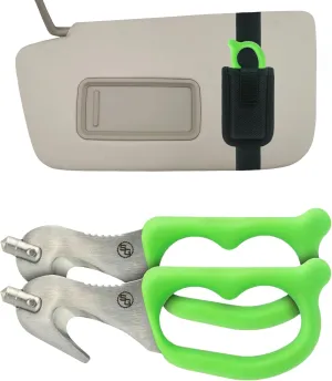 StatGear SuperVizor XT Auto Emergency Rescue Escape Tool - Seatbelt Cutter & Window Glass Breaker Hammer Survival - Mounts Right to Your Sun-Visor! Pack of 2