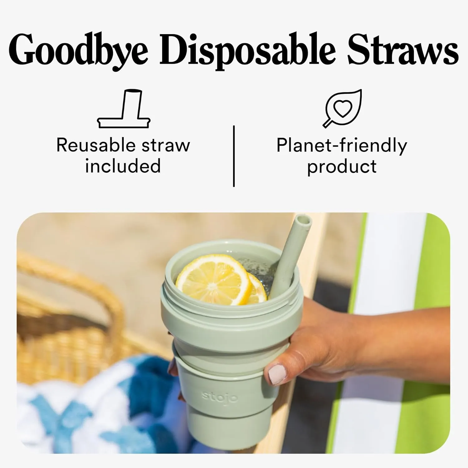 STOJO Titan Collapsible Travel Cup With Straw - Carnation Pink, 24oz / 710ml - Reusable To-Go Pocket Size Silicone Cup for Hot & Cold Drinks - Camping and Hiking - Microwave & Dishwasher Safe
