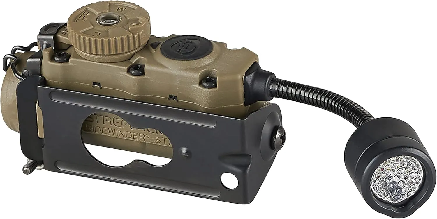 Streamlight 14306 Sidewinder Stalk 76-Lumens Tactical Helmet Light with Flexible Stalk Without Mount in Retail Box, Coyote
