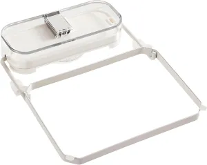 Suction Cup Foldable Metal & Plastic Sink Strainer - 50 Detachable Mesh Bags, Edge-Mounted Kitchen Drain Filter with Collapsible Basket, Anti-Slip Food Waste Catcher for Sink (White)