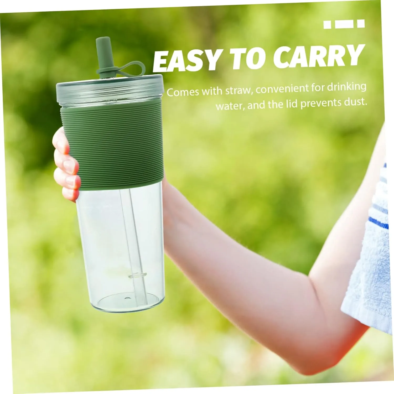 SUPVOX Large Straw Cup Practical Water Container for Cold Beverages Convenient Plastic Drinkware for for Outdoor Use Smooth Easy to Clean