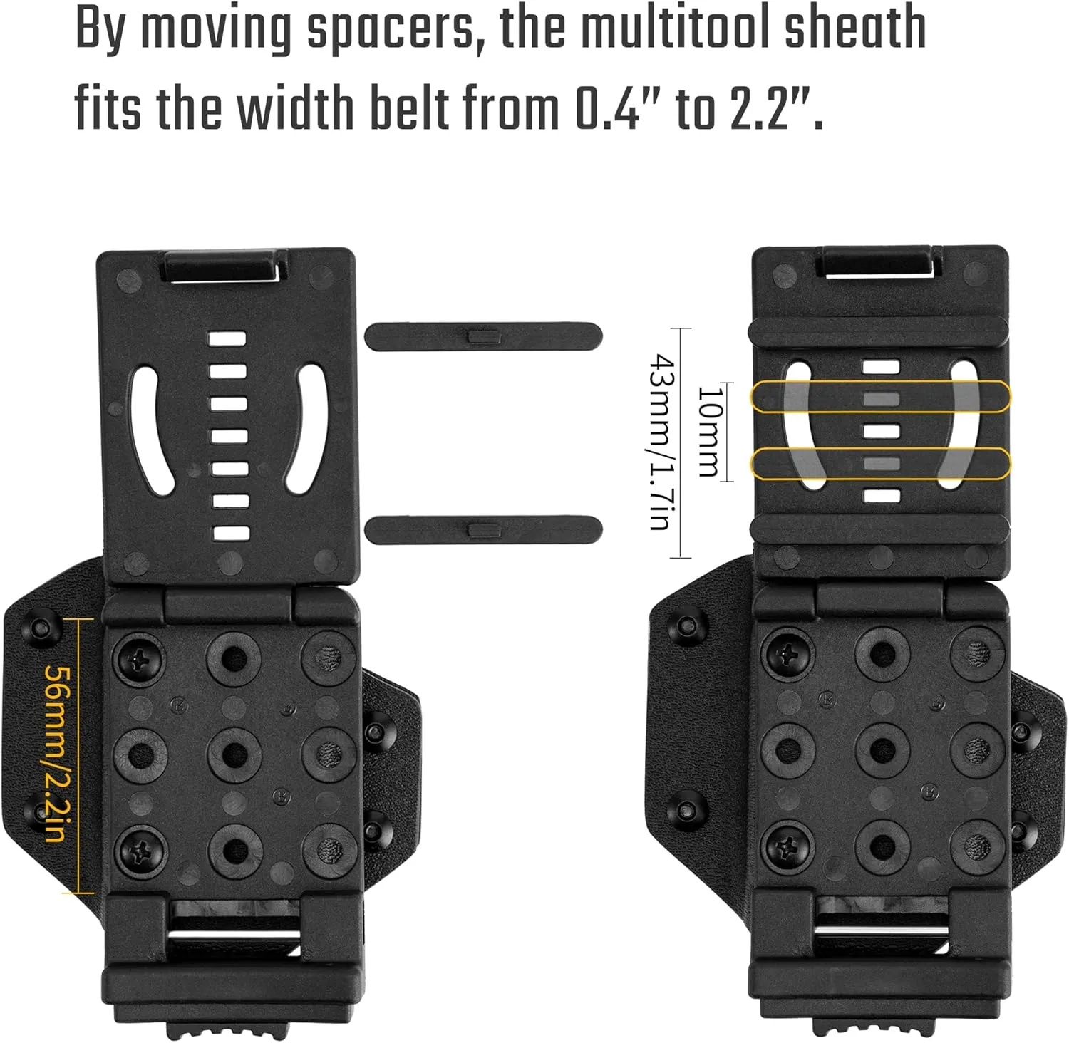 TACTICAL GEEK TX1 Multi-Tool Sheath, EDC Multi Tool Sheath Holder Holster, Adjustable Sheath with Back Clip for Belt, Multi-Tool not Included (Orange)