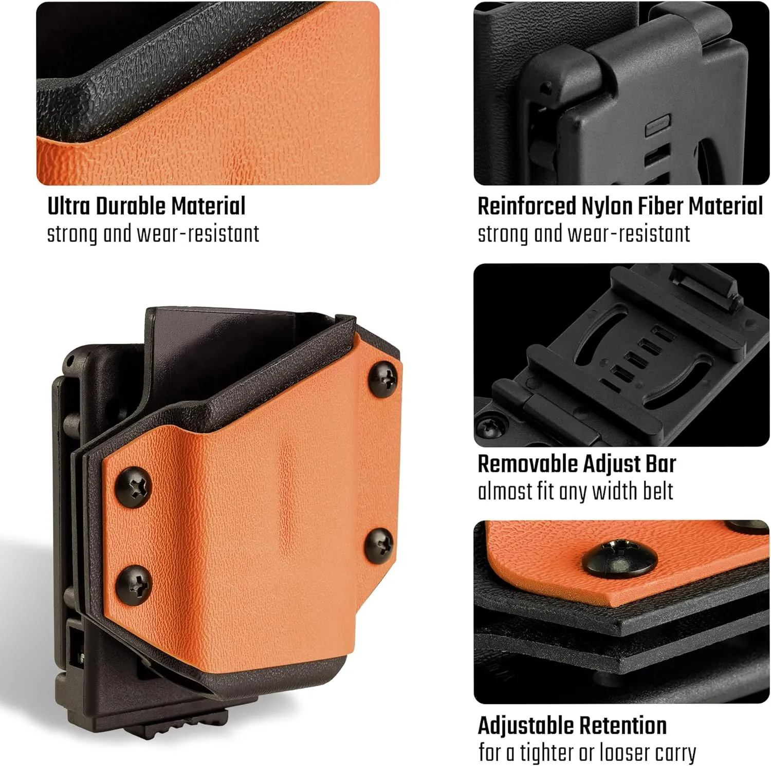 TACTICAL GEEK TX1 Multi-Tool Sheath, EDC Multi Tool Sheath Holder Holster, Adjustable Sheath with Back Clip for Belt, Multi-Tool not Included (Orange)