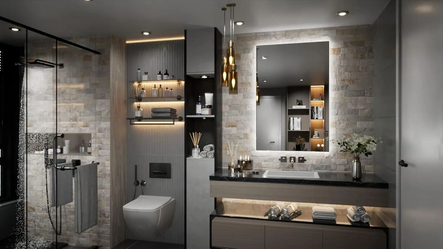 TETOTE 24 x 36 Inch LED Mirror Backlit Bathroom,Anti-Fog Mirror with Light,Dimmable,CRI90 ,IP54 Water Proof,Wall Mounted Vanity Lighted,Horizontal/Vertical