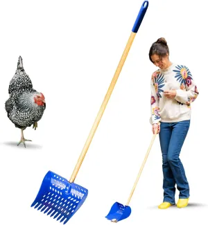 The Coop Scoop® 2-in-1 Chicken Poop Scooper & Rake – Durable Sand Sifting Litter Shovel for Chicken Coops & Small Farm Animals