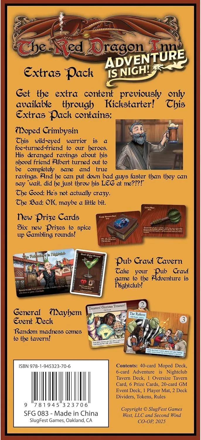 The Red Dragon Inn: Adventure is Nigh Extras Pack - Expansion Fantasy Board Game, New Character, Tavern & More, Ages 14 , 2-4 Players