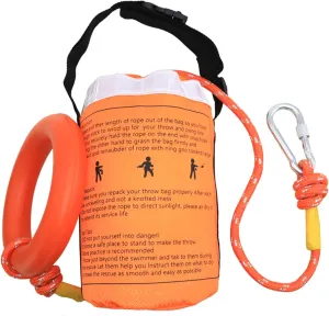 Throwable Flotation Device, Water Rescue Boat Rope Throw Bag 8mm Rope with 69ft Length Emergency Safety Equipment for Kayak Raft Boat.