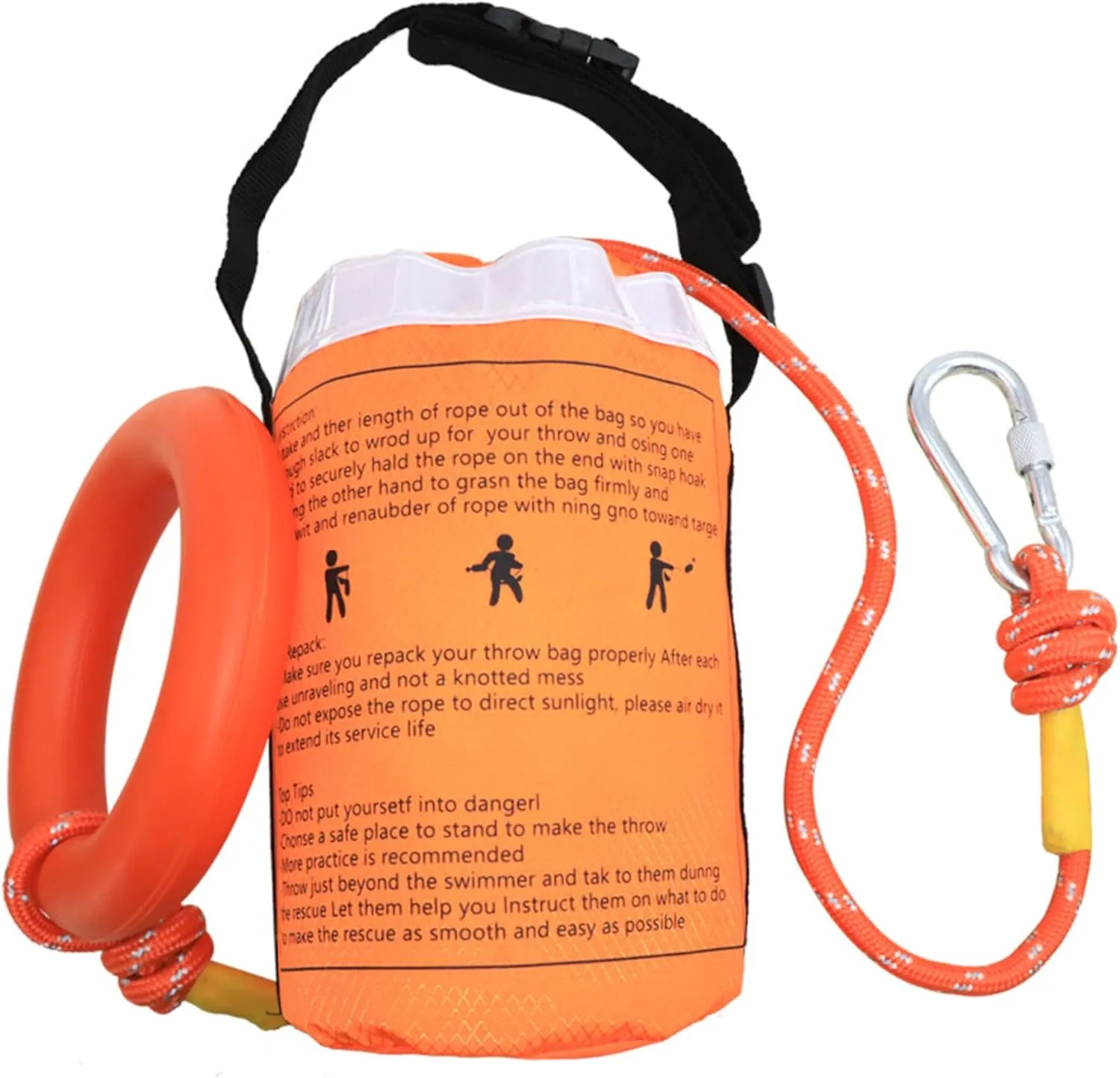 Throwable Flotation Device, Water Rescue Boat Rope Throw Bag 8mm Rope with 69ft Length Emergency Safety Equipment for Kayak Raft Boat.