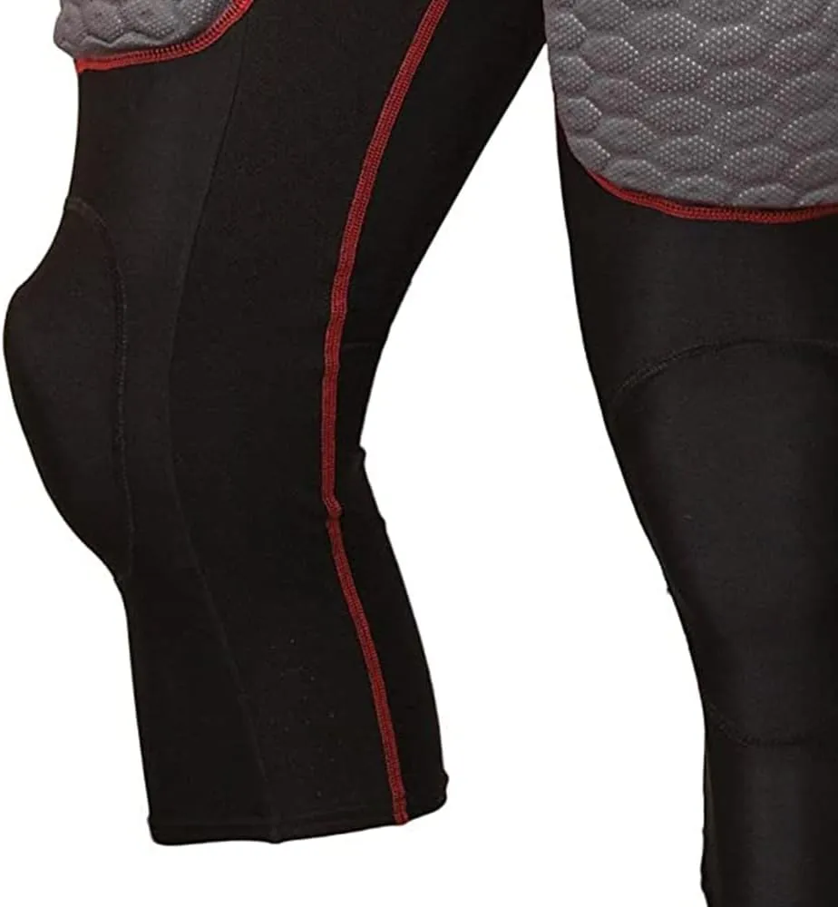TIG7A Adult 7-Piece Integrated Girdle - Extended Length Football Girdle for Knee Protection - Built-in Pads on Tailbone, Thighs, and HIPS - Lightweight, Moisture-Wicking Fabric