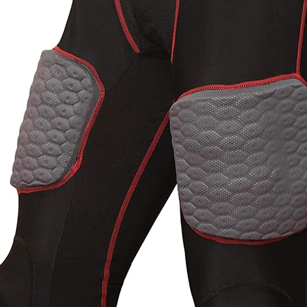 TIG7A Adult 7-Piece Integrated Girdle - Extended Length Football Girdle for Knee Protection - Built-in Pads on Tailbone, Thighs, and HIPS - Lightweight, Moisture-Wicking Fabric