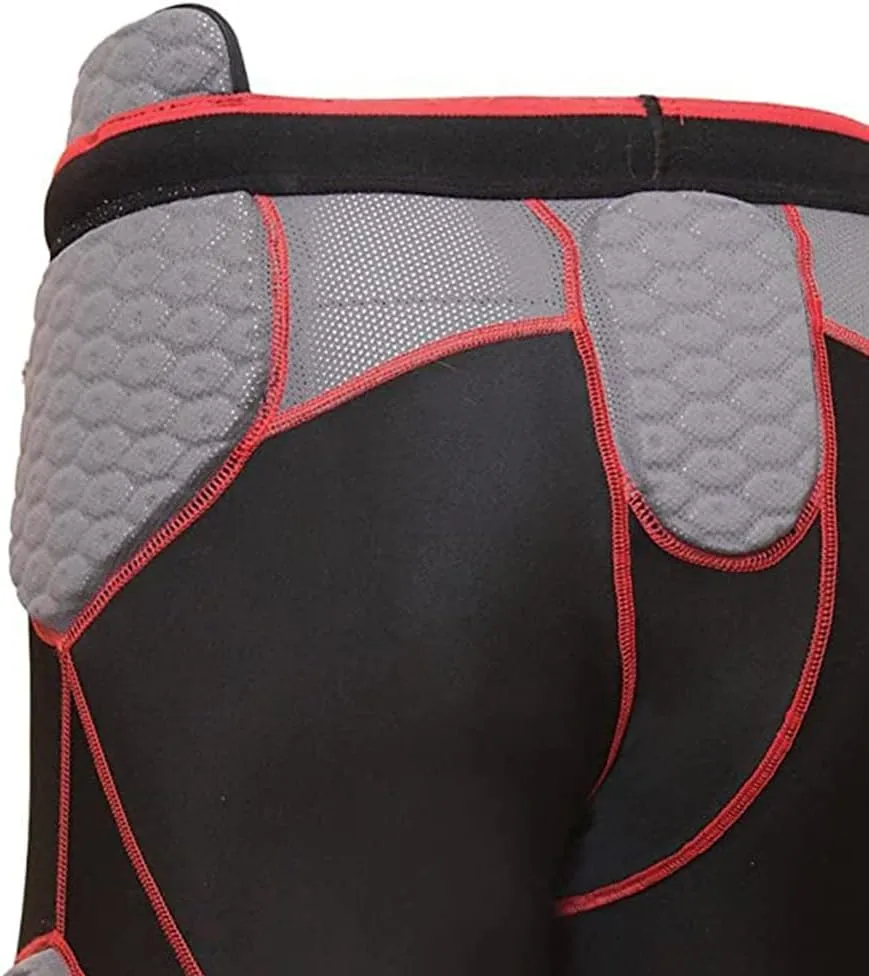 TIG7A Adult 7-Piece Integrated Girdle - Extended Length Football Girdle for Knee Protection - Built-in Pads on Tailbone, Thighs, and HIPS - Lightweight, Moisture-Wicking Fabric