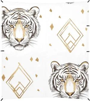 Tigers White Gold Stable Beach Tent UPF50  Waterproof Large Sun Shelter with Sandbags & Sand Shovel for Family Trips, Picnics & Camping