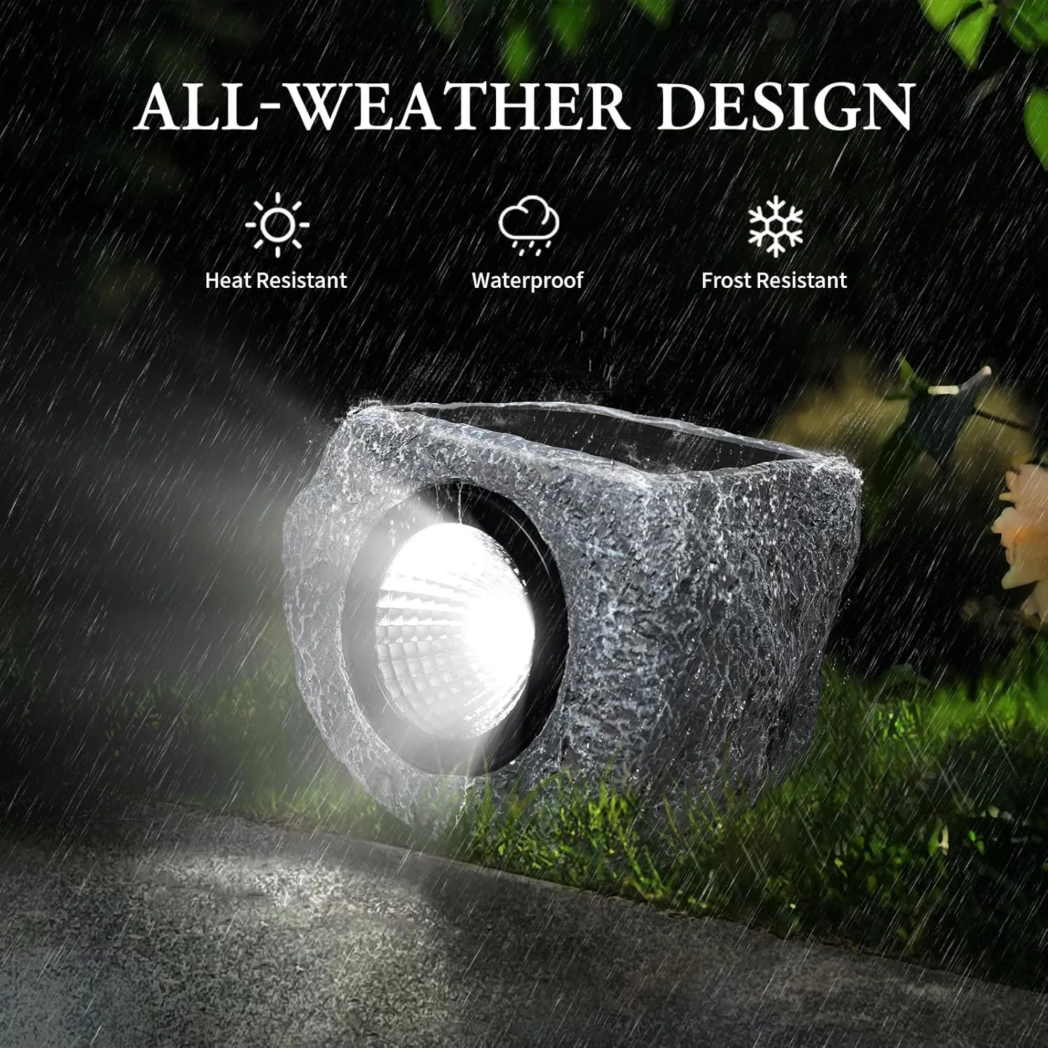 Timeflies Solar Rock Lights Outdoor (4pcs), Rock Solar Outdoor Waterproof Super Bright Glow Rocks Outdoor Garden IP65 Waterproof Garden Lights for YardGarden Yard Walkway Pathway Patio
