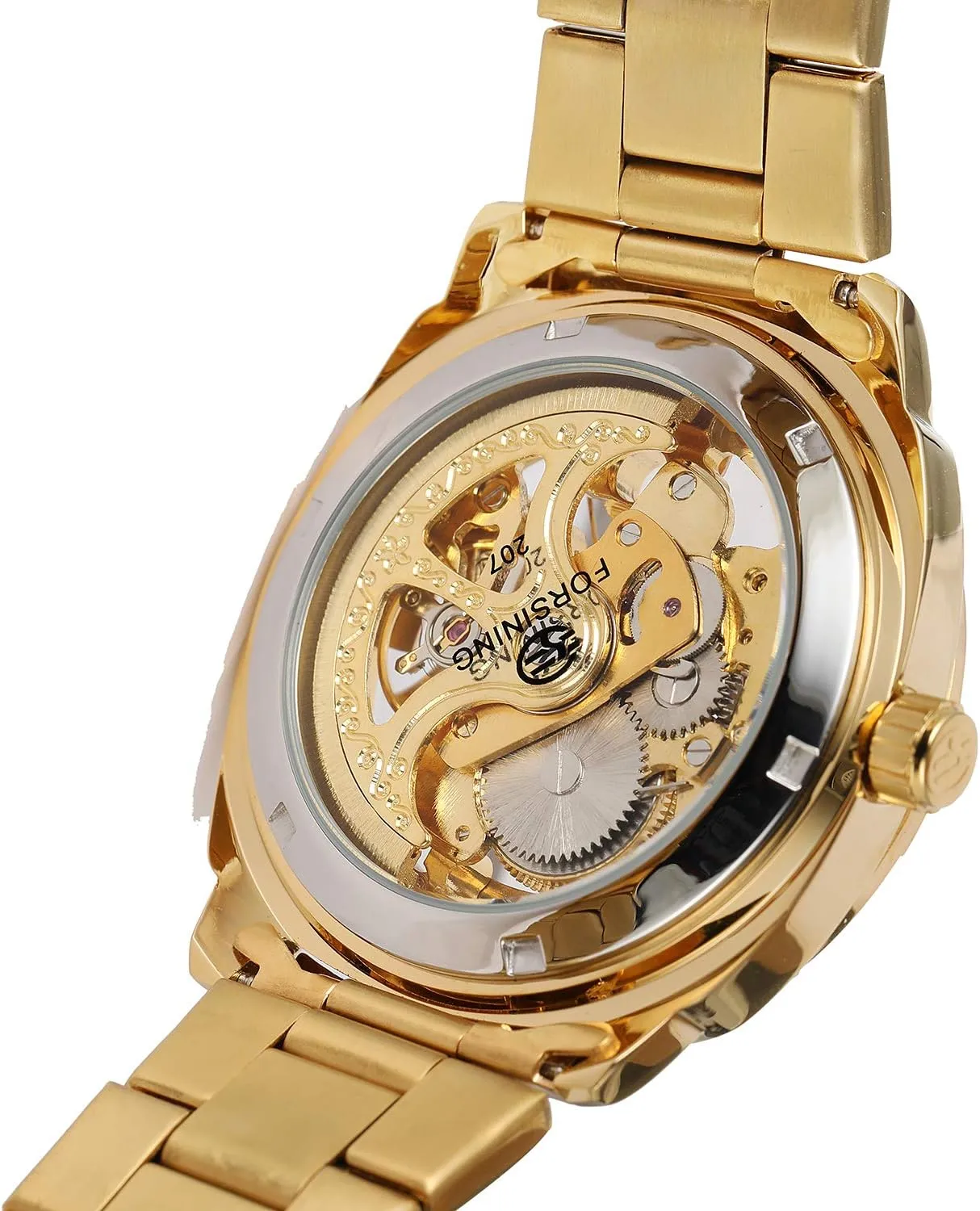 Tiong Mechanical Men's Watch Stainless Steel Automatic Skeleton Watch Waterproof Watches for Men Father’s Day Gift