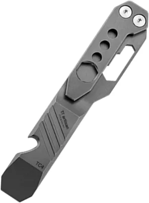 Titanium EDC Pry Bar Bottle Opener with Storage Bag Portable EDC Multi Tool (Black)
