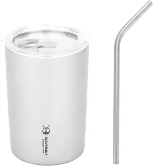Titanium Ultralight 400ml/14 fl oz Double Wall Coffee Cup With Titanium Straw & Drawstring Case