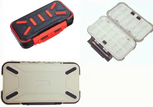 Toasis Fishing Tackle Accessory Box Small Fishing Hooks Weights Sinkers Swivel Storage Container (Black & Grey-2pcs)