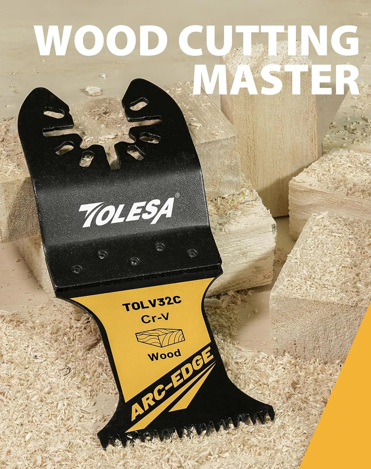 TOLESA Japanese Tooth Arc Edge Oscillating Saw Blades, 50PCS Oscillating Multitool Blades for Wood, Plastic Clean Cut