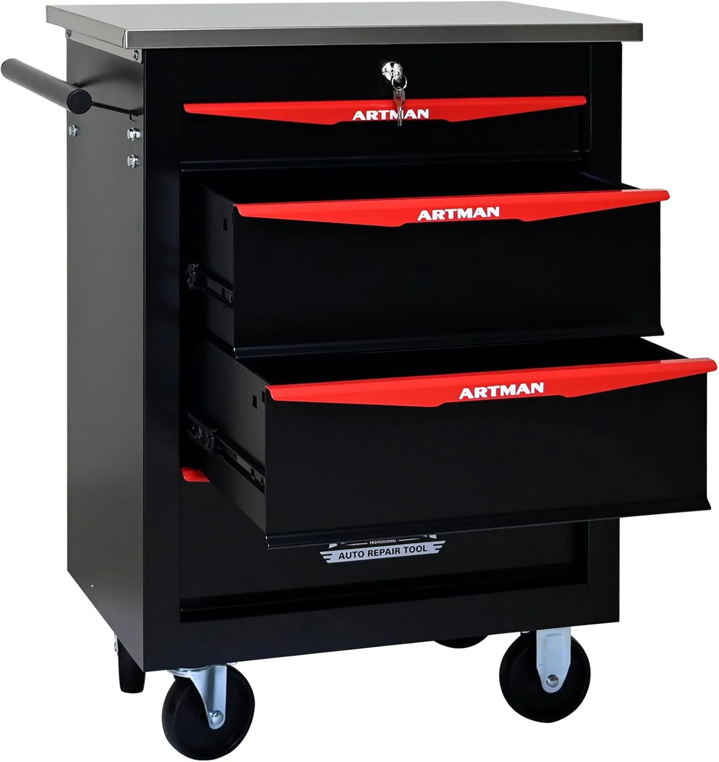 Tool Chest with Wheels 4 Drawers Rolling Tool Box, Metal Tool Cart with Extra 7 Tool Storage Boxes, Tool Chest Workbench Tool Storage Cabinet for Garage Workshop Warehouse Repair Shop