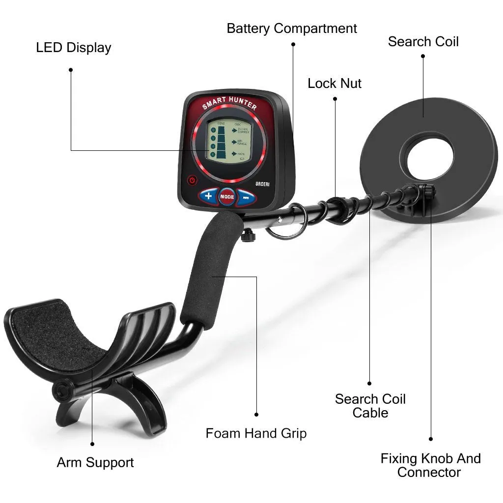 Tool, Treasure Hunting Outdoor End-of-season sale Sensitive Shovel Impeccable Coil, Digger Beginners Search and Folding for Modes Waterproof Professionals Metal Gold Detector Headphone High URCERI 2 Accuracy with