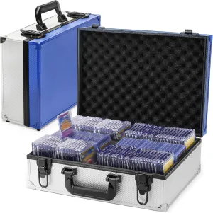 Toploader Storage Box for 3"*4" 35PT Toploaders, Waterproof, Anti-skid, Card Storage Box with Dividers, Fits Trading Cards and Sports Cards (Holds 600  Toploaders-BLUE)
