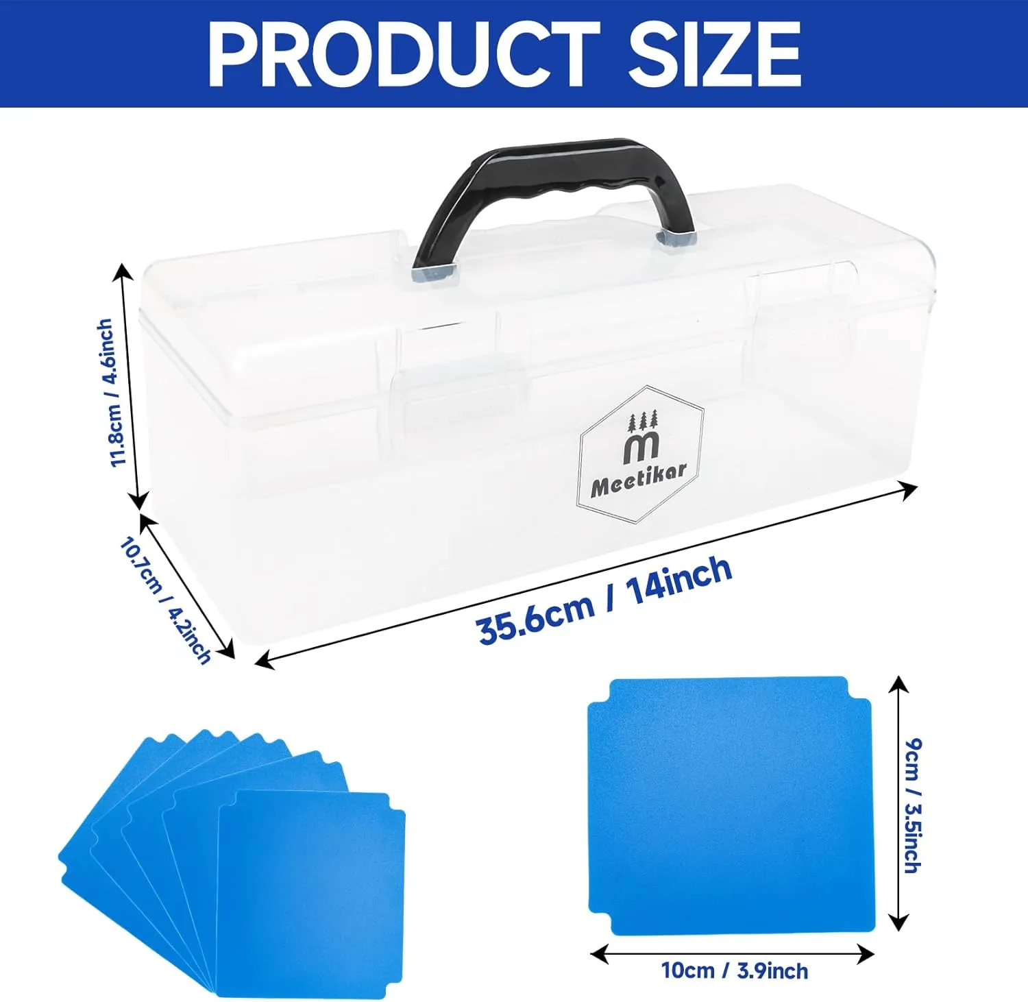 Trading Card Storage Box Compatible with 200  Toploaders 1000  Magic Commander, Yugioh, TCG Cards, Toploader Storage Box Includes 5 movable Dividers fit for MTG Card Storage (2 Pack)